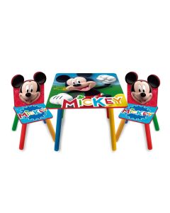 Set Tavolino con 2 sedie in legno Mickey Mouse Colors Disney