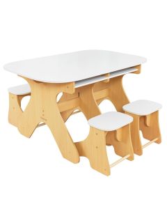 Kidkraft Set tavolo e banco estendibile Arches Bianco