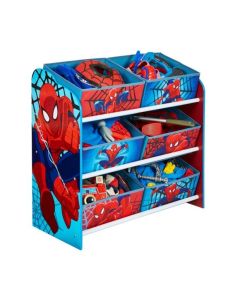 Scaffale Multicontenitore Portagiochi Spiderman Rosso e Blu
