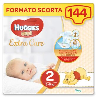 Huggies Extra Care Bebè Taglia 2 Pacco Scorta 144 Pannolini
