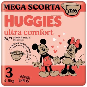 Huggies Ultra Comfort Mega Pack Taglia 3 126 Pannolini Mickey e Minnie