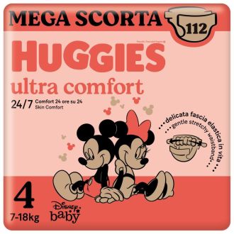 Huggies Ultra Comfort Mega Pack Taglia 4 112 Pannolini Mickey e Minnie