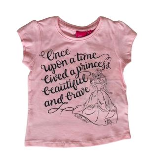 T Shirt Belle Principesse Disney Rosa in cotone organico