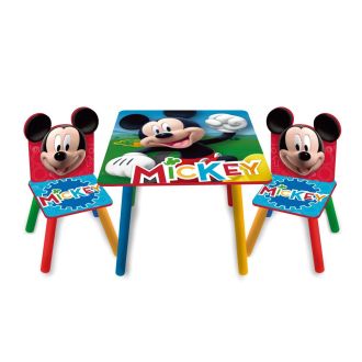 Set Tavolino con 2 sedie in legno Mickey Mouse Colors Disney