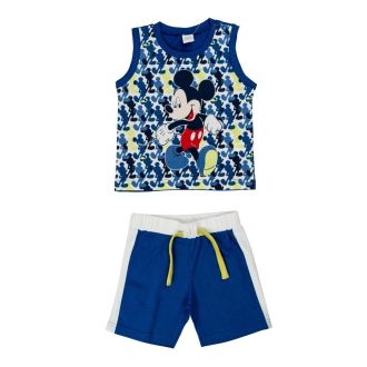 Completo Smanicato 2 pezzi in jersey Mickey Mouse Ellepi Azzurro