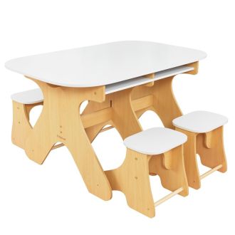 Kidkraft Set tavolo e banco estendibile Arches Bianco