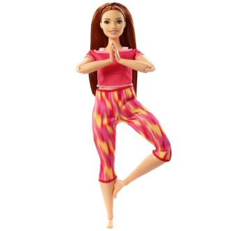 Barbie Bambola Snodata Curvy, con 22 Articolazioni Flessibili e Capelli Lunghi Rossi