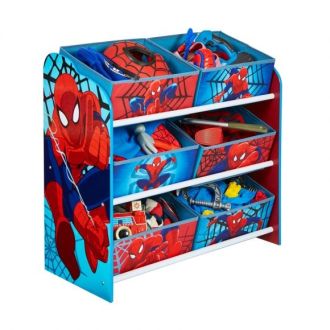 Scaffale Multicontenitore Portagiochi Spiderman Rosso e Blu
