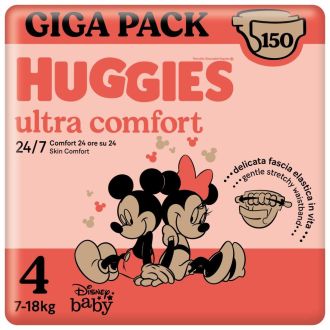 Huggies Ultra Comfort Giga Pack Taglia 4 150 Pannolini Mickey e Minnie