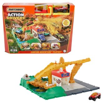 Matchbox Playset Action Drivers con 1 veicolo in scala 1:64 incluso