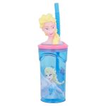 Bicchiere 3D Frozen Elsa con Coperchio e Cannuccia