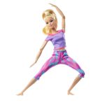 Barbie Bambola Bionda Snodata con 22 Articolazioni Flessibili e Abbigliamento Sportivo